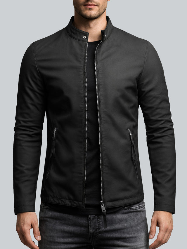 CRONE NOA Lederjacke Herren, schlanke Passform