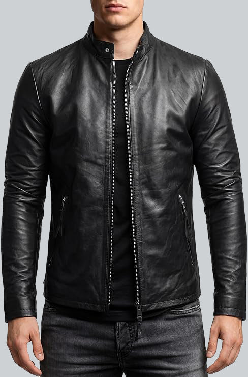 CRONE NOA Lederjacke Herren, Ganzkörperaufnahme